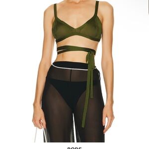 BODE Olive Green Wrap Bralette